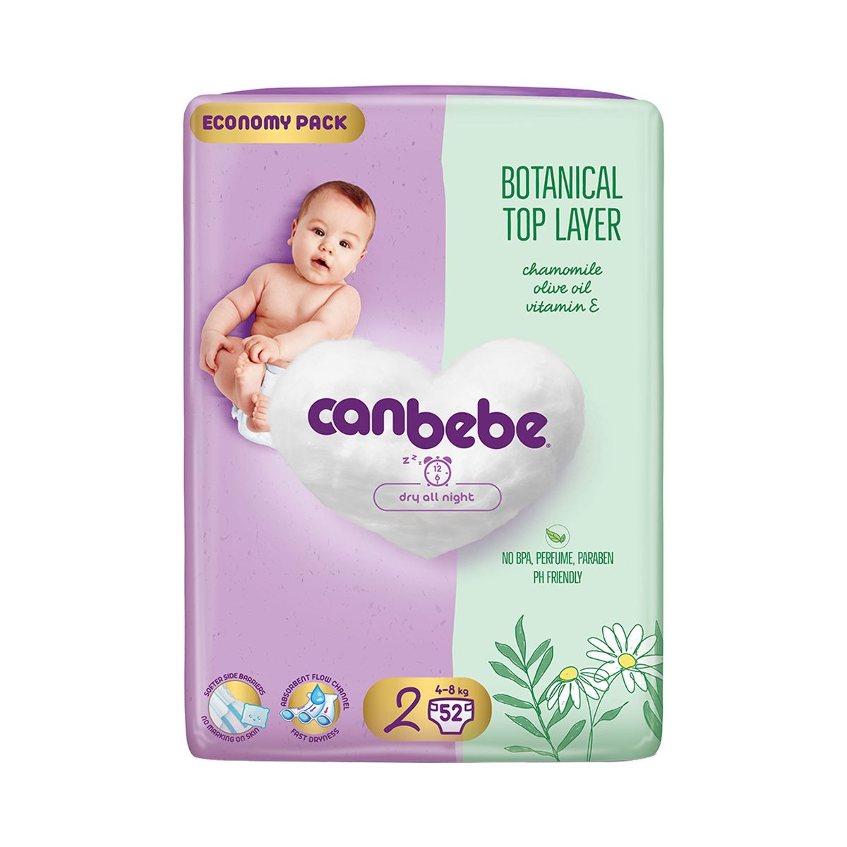 Canbebe - ქანბებე Botanical 4-8 კგ 52 ცალი 5222